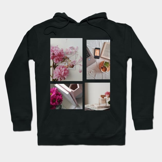 Pink Book Aesthetic Hoodie by Rowalyn Keith